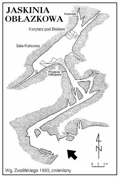Jaskinia Obłazkowa, mapa
