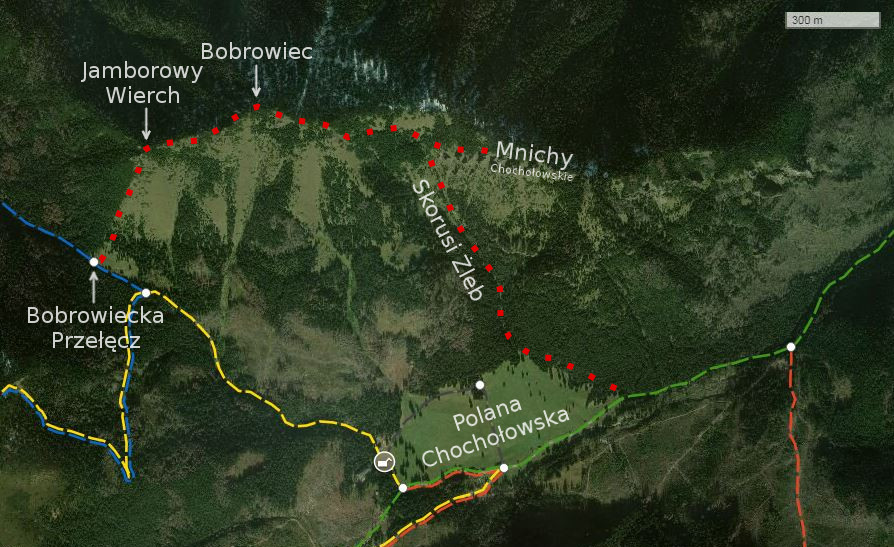 Bobrowiec, Mnichy Chochołowskie, mapa