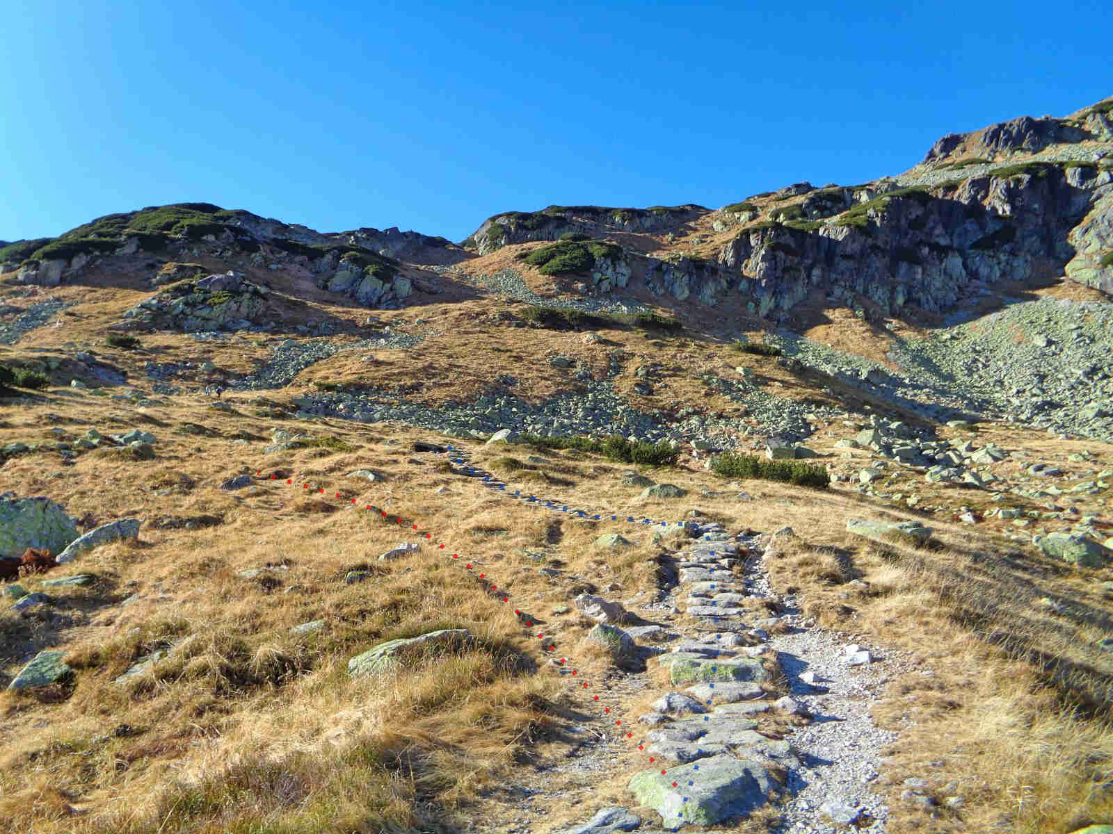 Gładki Wierch i Walentkowy Wierch wejście z Doliny Pięciu Stawów, od